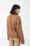 Women's Tan 100% Cashmere Crew Neck Soft Textured Knitwear Sweater Stylish - 8