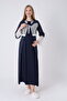 Polka Dot Lace Detailed Maternity Dressing Gown and Nightgown Set - Cotton Blend Maternity Set