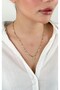 Eye Figured Crushed Ball Chain Necklace - 5