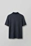 Men's Relaxed Fit Openwork Knitted Polo Neck T-Shirt Navy Blue - 2
