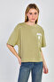 Women's Matcha Printed Oversize T-Shirt - Olive - 4