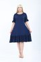 Plus Size Knee-Length Sleeve And Skirt Ruffle detailed short sleeve Stylish Pocket Viscose Combed Cotton Dress - 2