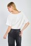 Women's Boat Neck Bat Sleeve T-Shirt - Ecru - 5