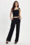 Women's slim fit one shoulder one sleeve textured black blouse - 2