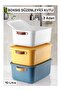 Boxsis 3 Pieces 10 Lt Mix Organizer Box with Lid Decorative In-Cabinet Organizer Box
