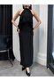 Neck-Tie Draped Waist Dress - 4