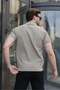 Sand Color Half Zipper Polo Collar Knitwear Men's T-Shirt E7459 - 5