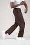 Double Pleated Wide Leg Baggy Summer Fabric Trousers with Elastic Waist at the Back - 3