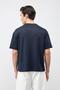 Navy Blue Crop Fit Men's T-Shirt - 7