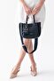 Çeri Charmlı Medium Size Soft Leather Look Large Volume Navy Blue Women's Shoulder Bag Pbu1107 - 6