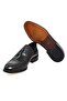 Black Color Laceless Genuine Leather Leather Sole Men's Shoes - 3