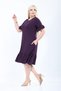 Plus Size Knee Length Sleeves and Skirt Ruffle Detailed Stylish Pocketed Viscose Combed Cotton Dress - 5