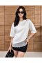 Ecru Modal Fabric Lace Detailed Soft Loose Cut Women's Blouse 0086 - 2