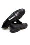 Black Color Laceless Genuine Leather Leather Sole Men's Shoes - 2