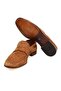 Tan Color Laceless Genuine Leather Suede Men's Shoes - 3