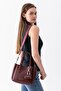 Cherry Charml Medium Size Soft Leather Look Large Volume Burgundy Women's Shoulder Bag Pbu1107