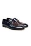 Dark Blue Burgundy Color Laceless Genuine Leather Men's Shoes
