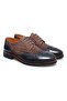 Dark Blue Taupe Color Lace-Up Genuine Leather Men's Shoes