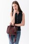 Cherry Charml Medium Size Soft Leather Look Large Volume Burgundy Women's Shoulder Bag Pbu1107 - 3
