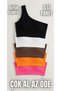 One-Shoulder 5-Piece Mixed Color Pack Crop Bustier Fit Camisole Women's Gathering Lycra Casual Sporty