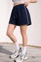 Women's Premium Black+Grey+Navy Blue 3-Pack Pile Trim High Waist Relaxed Summer Casual Sports Shorts - 2
