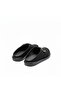 Black Velvet Suede Buckle Women's Daily Comfortable Sabo Slippers - 4