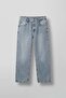 Men's Baggy Fit Washed Straight Leg Jean Trousers Light Blue