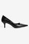 Women's Stiletto Pointed Toe Crocodile Patterned Heeled Shoes Dahlia Black - 2