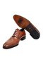 Brown Lace-Up Genuine Leather Sole Men's Shoes - 3
