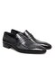 Black Color Laceless Genuine Leather Men's Shoes