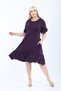 Plus Size Knee Length Sleeves and Skirt Ruffle Detailed Stylish Pocketed Viscose Combed Cotton Dress - 3