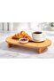 Stylish Oval Presentation Plate with Bamboo Feet 39.5 cm – Stylish Cake & Dessert Serving Presentation Plate Tray - 2