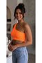 One-Shoulder 5-Piece Mixed Color Pack Crop Bustier Fit Camisole Women's Gathering Lycra Casual Sporty - 5
