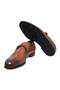 Brown Laceless Genuine Leather Men's Shoes - 3