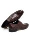 Brown Lace-Up Genuine Leather Sole Men's Shoes - 2