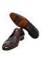Brown Lace-Up Genuine Leather Sole Men's Shoes - 3