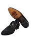 Black Color Laceless Genuine Leather Leather Sole Men's Shoes - 3