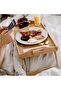 Folding Legged Bamboo Bed Enjoyment Tray Mini Table Study Laptop Eating Drinking Table 30X50 cm - 3