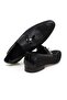 Black Color Laceless Genuine Leather Leather Sole Men's Shoes - 2