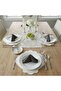 6 Pieces Modern Large Oyster Detailed Presentation Set Embroidered American Service and Presentation Set - 3