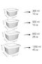 4-Piece Square Striped Microwave Lid Storage Container - Microwave Safe Organizer Food Container Pink - 7