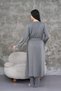 New Season Smoked Maternity Summer Elegant Lace Design Buttoned Dressing Gown Pajama Set - 5
