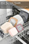 8-Piece Square Striped Microwave Lid Storage Container - Microwave Safe Organizer Food Container Gray - 6