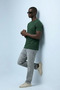 Men's Crew Neck Short Sleeve Dark Green T-Shirt - 2