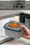 10-Piece Square Striped Microwave Lid Storage Container - Microwave Safe Organizer Food Container Gray - 3