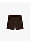 Cotton Pocketed Double-Legged Pleated Bermuda Shorts with Lace-Up Waist