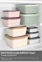 10-Piece Square Striped Microwave Lid Storage Container - Microwave Safe Organizer Food Container Gray - 5