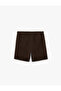 Cotton Pocketed Double-Legged Pleated Bermuda Shorts with Lace-Up Waist - 2