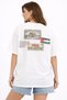 Free Palestine Unisex Oversize Patchwork Detailed Printed T-Shirt – Model with Additional Piece Design - 3