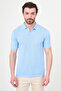 Patterned Slim Fit Polo Collar Men's Knitwear T-Shirt Blue - 11586.26Y